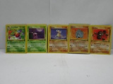 Vintage Lot of 5 WOTC 1ST EDITION Pokemon Trading Cards from Binder Collection