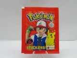 Factory Sealed 1999 POKEMON STICKERS 6 Sticker Vintage Pack