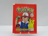 Factory Sealed 1999 POKEMON STICKERS 6 Sticker Vintage Pack