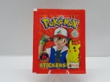 Factory Sealed 1999 POKEMON STICKERS 6 Sticker Vintage Pack