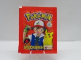 Factory Sealed 1999 POKEMON STICKERS 6 Sticker Vintage Pack