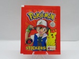 Factory Sealed 1999 POKEMON STICKERS 6 Sticker Vintage Pack