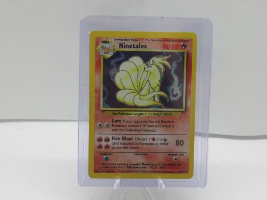 1999 Pokemon Base Set Unlimited #12 NINETALES Holofoil Rare Trading Card from Collection