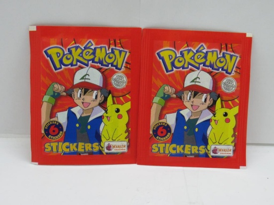 Lot of 2 Factory Sealed 1999 Pokemon STICKERS 6 Collectible Sticker Packs