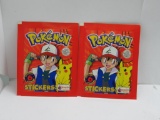 Lot of 2 Factory Sealed 1999 Pokemon STICKERS 6 Collectible Sticker Packs