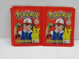 Lot of 2 Factory Sealed 1999 Pokemon STICKERS 6 Collectible Sticker Packs
