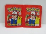 Lot of 2 Factory Sealed 1999 Pokemon STICKERS 6 Collectible Sticker Packs