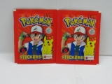 Lot of 2 Factory Sealed 1999 Pokemon STICKERS 6 Collectible Sticker Packs