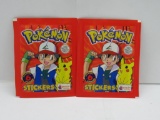 Lot of 2 Factory Sealed 1999 Pokemon STICKERS 6 Collectible Sticker Packs