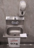 Stainless steel hand washing sink area