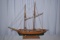 Antique Wooden Ship Model on Stand