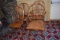 Set of Four Pinwheel Back Oak Chairs