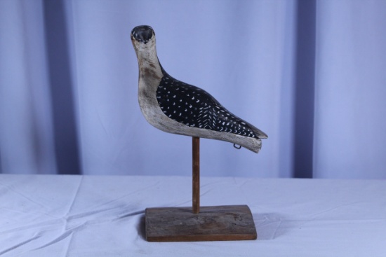 Wooden painted shore bird on stand