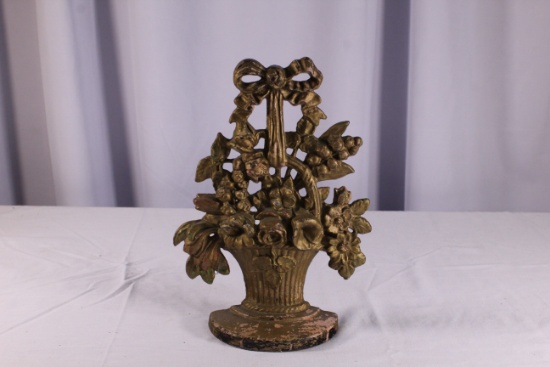 Large Cast Iron Floral Door Stop