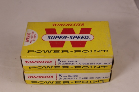 Vintage lot of Two Winchester Super Speed 8 mm Ammo