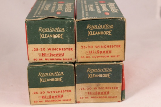 Lot of Four Boxes of Remington .25-20 Ammo