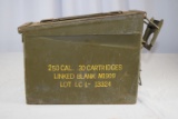 Vintage Military Box of 250 30 Cal Cartridges Linked Blanks M1909