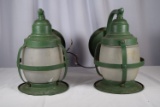 Pair Of Antique Lantern Wall Lamps