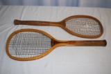 Pair of Flat Top Tennis Rackets