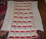 Red and White Crochet Coverlet