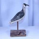 Wooden painted shore bird on stand