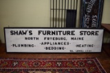 Large Shaw's Furniture Store Wooden Sign