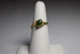 14K Gold Ring With Green Stone