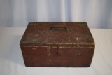 Early Wooden Box in Red Paint