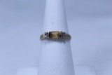 Ladies Gold Ring with Diamonds and Yellow Gemstone