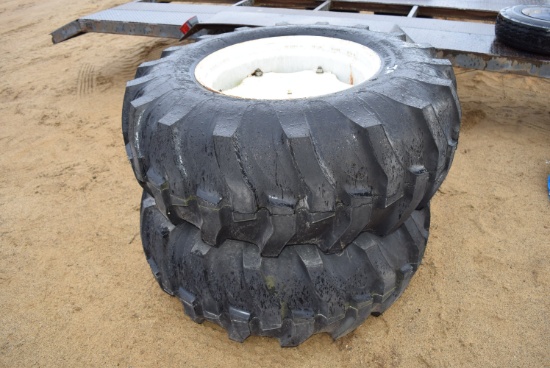 Set of NEW Two Titan Industrial Tractor Lug 17.5L-24 Tires