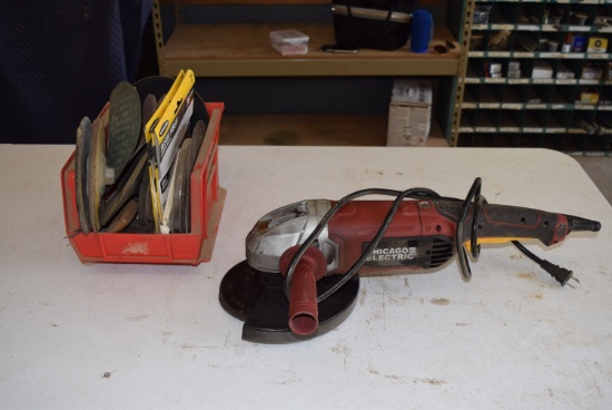 Chicago Elec. 9in Heavy Duty Angle Grinder