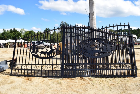 Wrought Iron Bi-Parting Gate with Deer Design