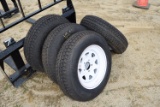 Set of 4 Top Pioneer ST ST205/75D15 Trailer Tires on Rims