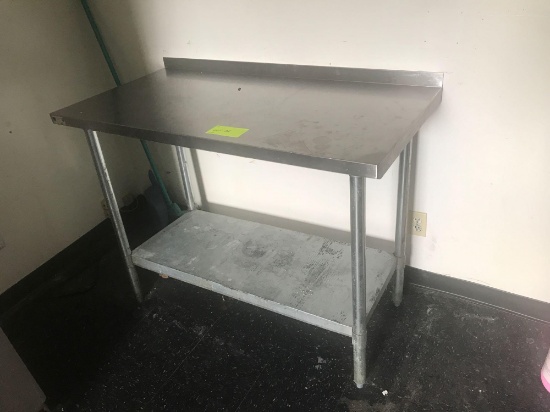 Stainless steel worktable by Elkay, 4 foot long