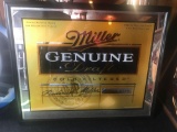 Miller Genuine Draft Mirror, approx 27 x 32 inches