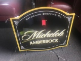 Michelob Amberbock Lighted Neon Sign, approx 25 inches across