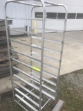 Bakery Rack on casters, stainless, approx 72 inches tall, needs casters