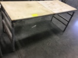 Butcher table with galvanized frame, 72 long, 30 wide, 30 tall