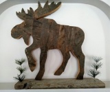 Reclaimed barn wood moose shelve