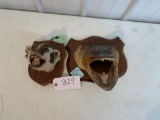 Badger head and Muskie head