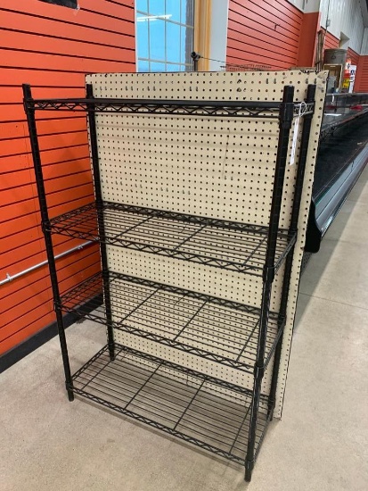 Metro shelving with pegboard back