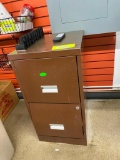 Two drawer metal filing cabinet