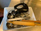 box of misc utensils