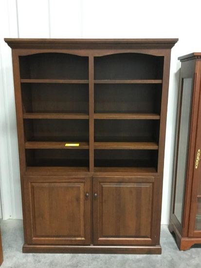 Cherry 51" Bookcase with 2 doors, Chocolate spice stain