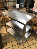 3 shelf stainless rolling cart
