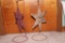 #2281 Pair of candle holder stars, bronze and rust colored