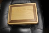 #2076 Wooden Jewelry Box w/Plain Lid - Walnut and Oak