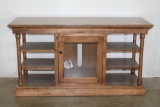 #2183 Brown Maple Plasma Stand with Almond stain 56