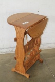 #2200 Oak Magazine Rack w/2 drop leaves 17 1/2 x 10 with leaves up 17 1/2 x 21