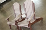 #2219 2 poly folding Brown Adirondak Chairs 2 tone